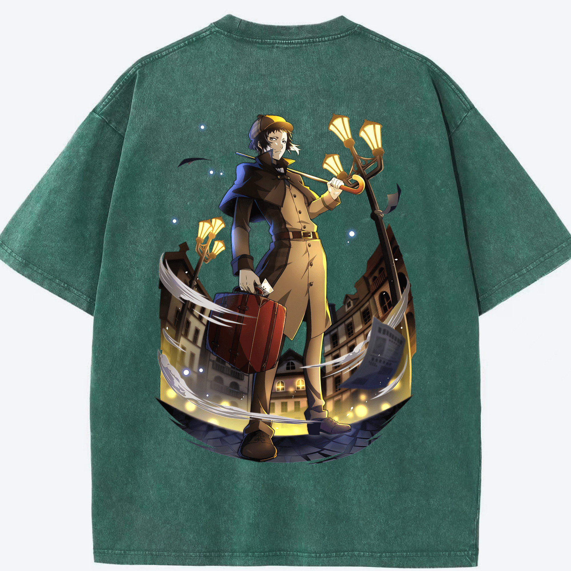 （画像用） 文豪ストレイドッグス Bungo Stray Dogs 綿100% ヴィンテージ風 半袖Tシャツ（背面プリント）